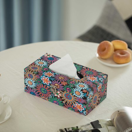 Vintiquewise Facial Rectangular Tissue Box Holder for Your Bathroom, Office, or Vanity w/Decorative Floral Design QI004264.RC